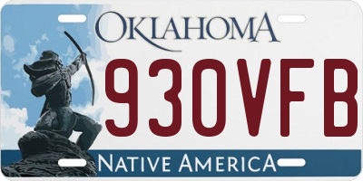 OK license plate 930VFB