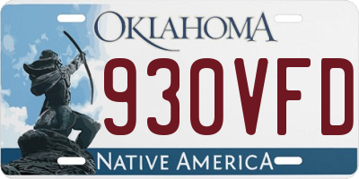 OK license plate 930VFD