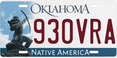 OK license plate 930VRA