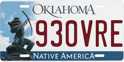 OK license plate 930VRE