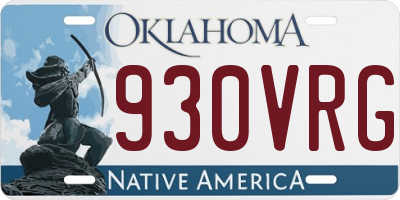 OK license plate 930VRG
