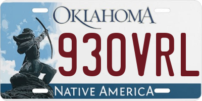 OK license plate 930VRL
