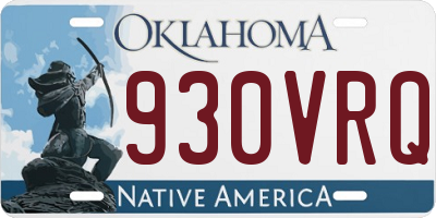 OK license plate 930VRQ