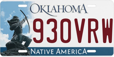 OK license plate 930VRW