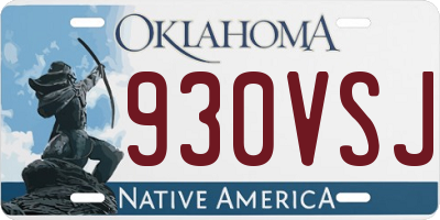 OK license plate 930VSJ