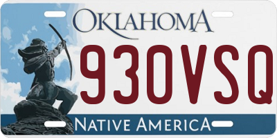 OK license plate 930VSQ