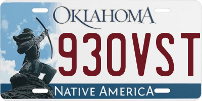 OK license plate 930VST