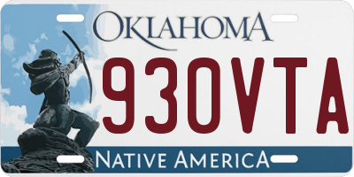OK license plate 930VTA