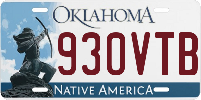 OK license plate 930VTB