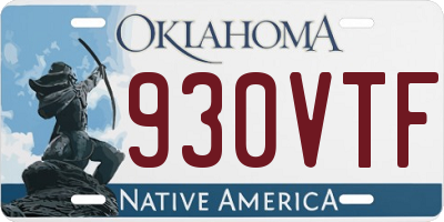 OK license plate 930VTF