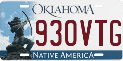 OK license plate 930VTG