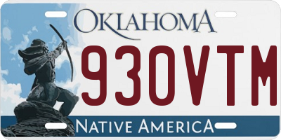 OK license plate 930VTM