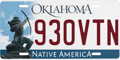 OK license plate 930VTN