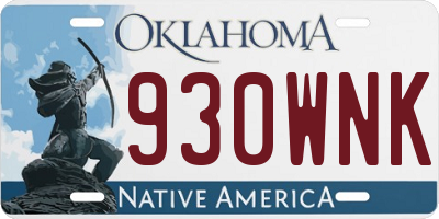 OK license plate 930WNK