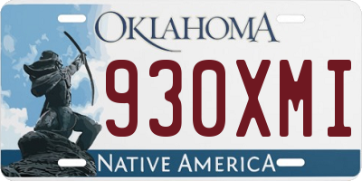 OK license plate 930XMI