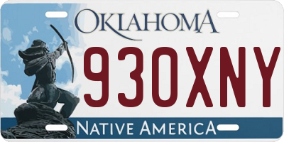 OK license plate 930XNY