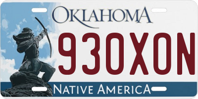 OK license plate 930XON