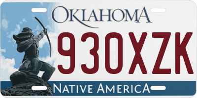 OK license plate 930XZK