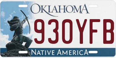 OK license plate 930YFB