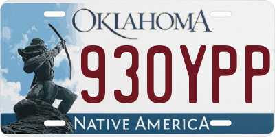 OK license plate 930YPP