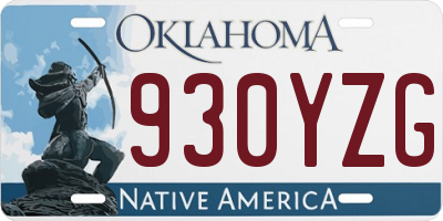 OK license plate 930YZG