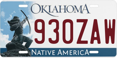 OK license plate 930ZAW