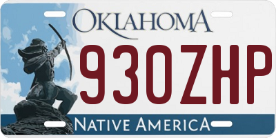 OK license plate 930ZHP