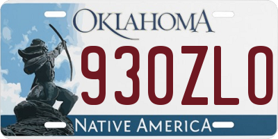 OK license plate 930ZLO