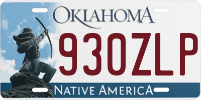 OK license plate 930ZLP
