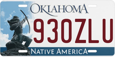 OK license plate 930ZLU