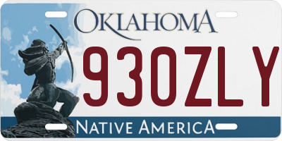 OK license plate 930ZLY