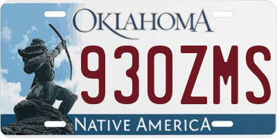 OK license plate 930ZMS