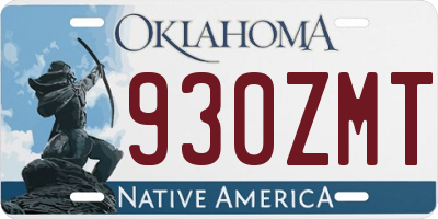 OK license plate 930ZMT