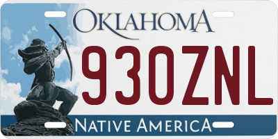 OK license plate 930ZNL