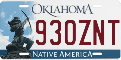 OK license plate 930ZNT