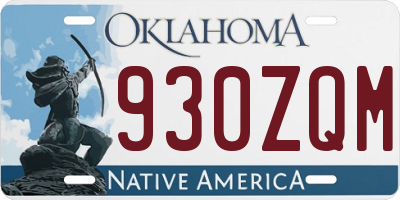 OK license plate 930ZQM