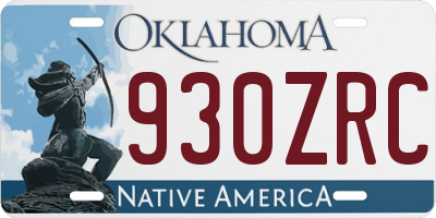 OK license plate 930ZRC