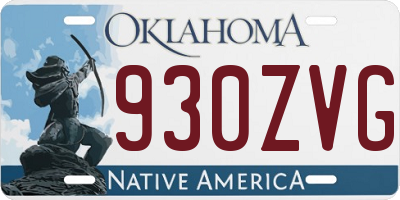 OK license plate 930ZVG