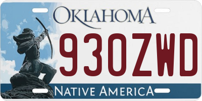 OK license plate 930ZWD