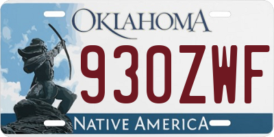 OK license plate 930ZWF