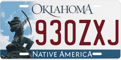 OK license plate 930ZXJ