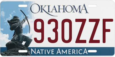 OK license plate 930ZZF