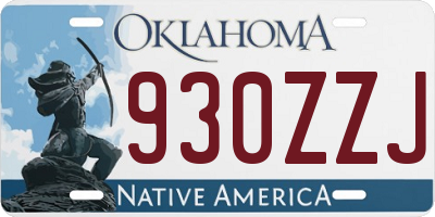 OK license plate 930ZZJ