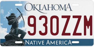 OK license plate 930ZZM