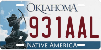 OK license plate 931AAL