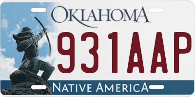 OK license plate 931AAP