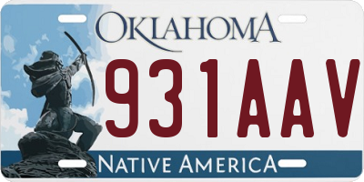 OK license plate 931AAV