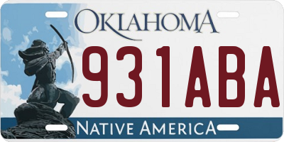 OK license plate 931ABA