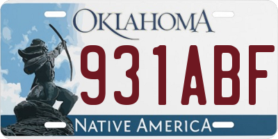 OK license plate 931ABF
