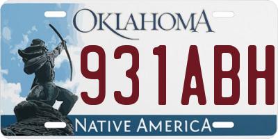 OK license plate 931ABH